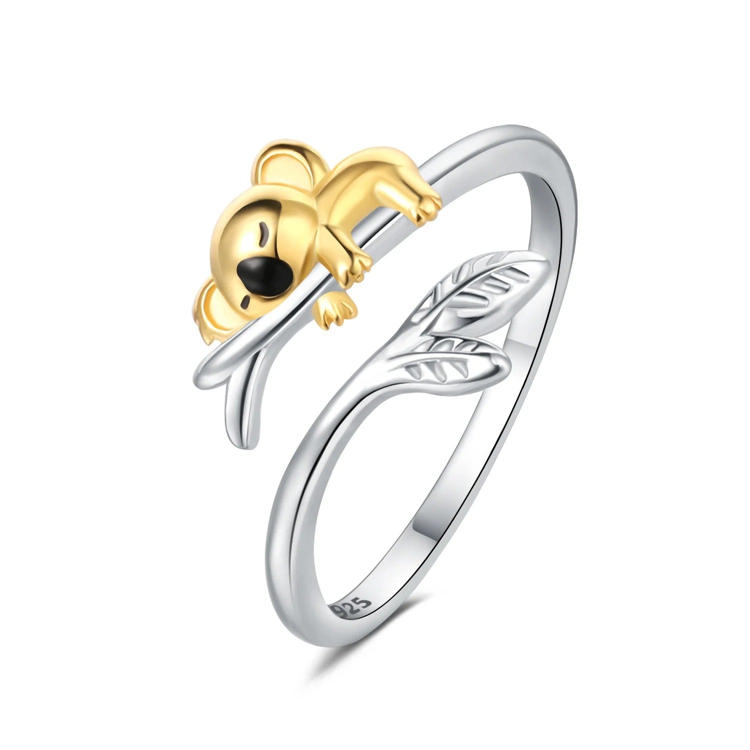 Golden Sloth Animal Opening Ring