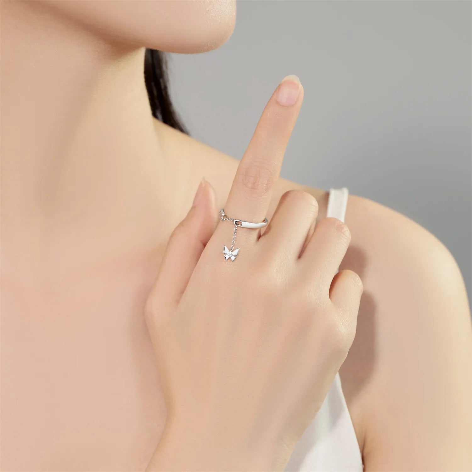 Butterfly Insect Tassel Opening Ring
