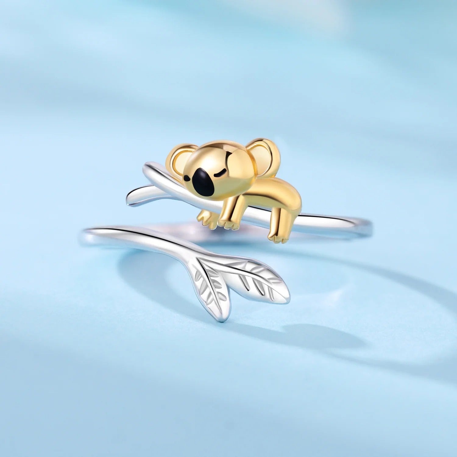 Golden Sloth Animal Opening Ring