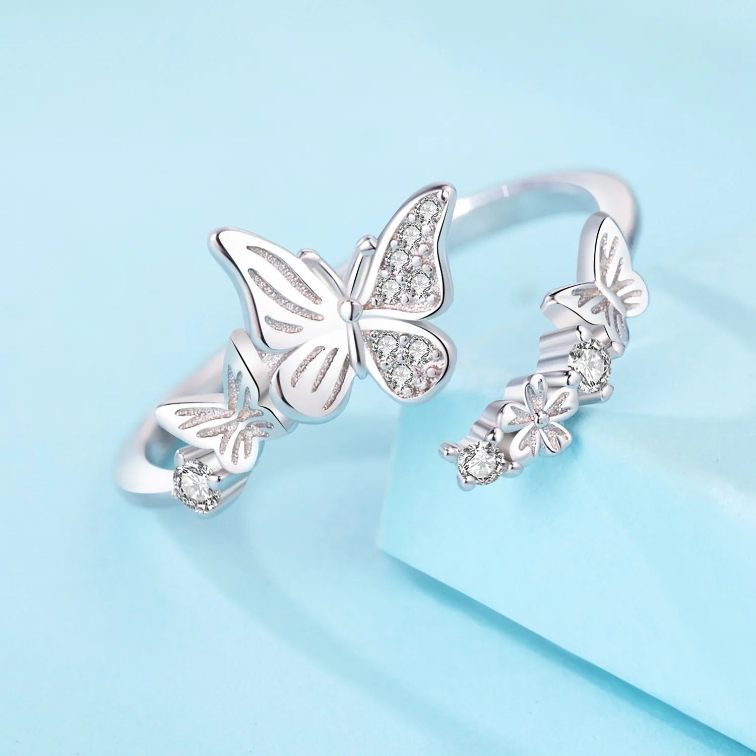 Flower Butterfly Insect Opening Ring