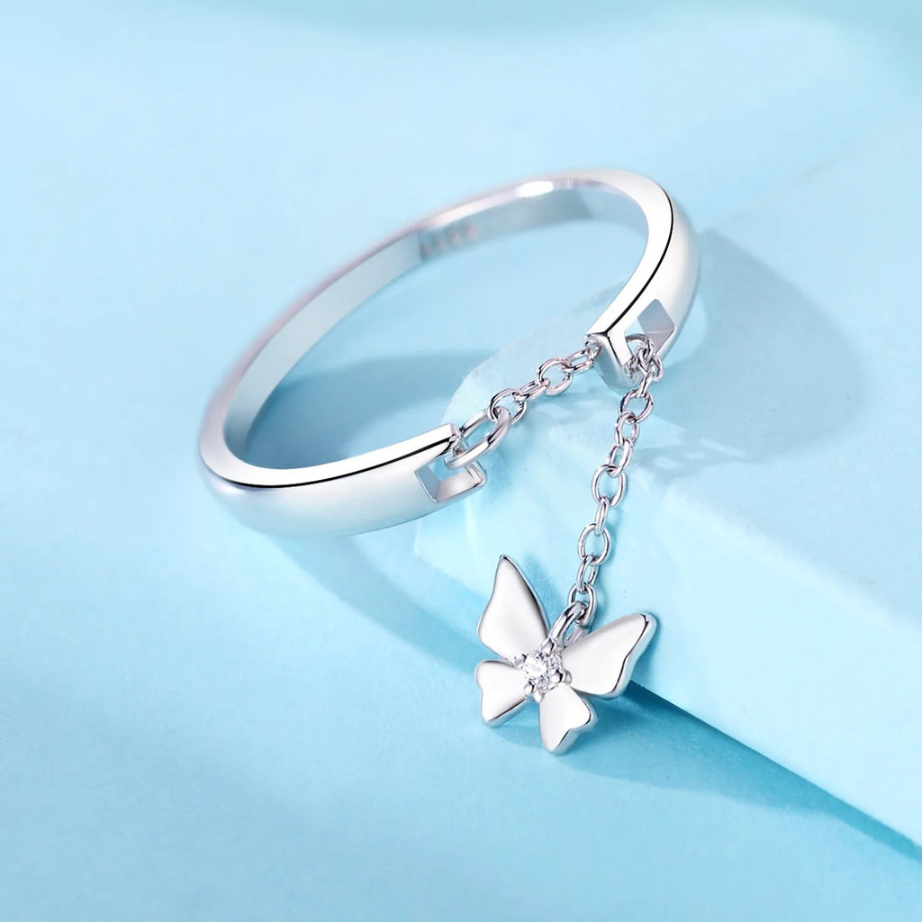Butterfly Insect Tassel Opening Ring