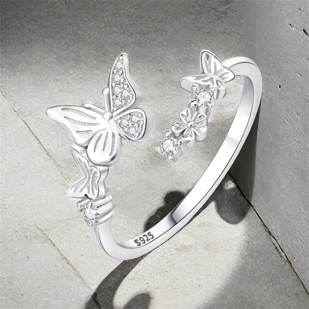 Flower Butterfly Insect Opening Ring