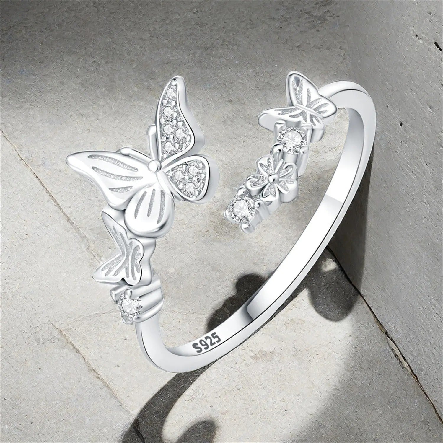Flower Butterfly Insect Opening Ring