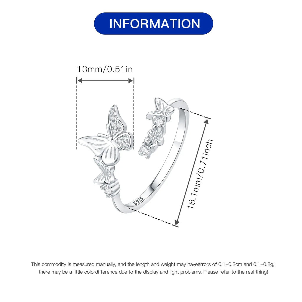 Flower Butterfly Insect Opening Ring
