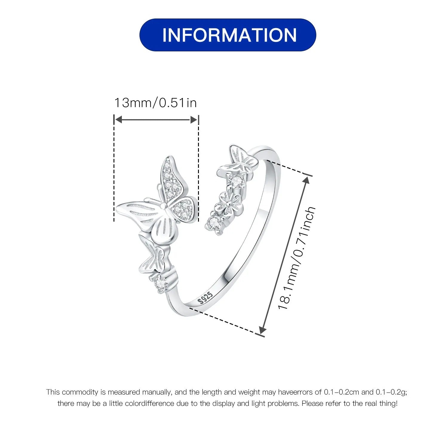Flower Butterfly Insect Opening Ring